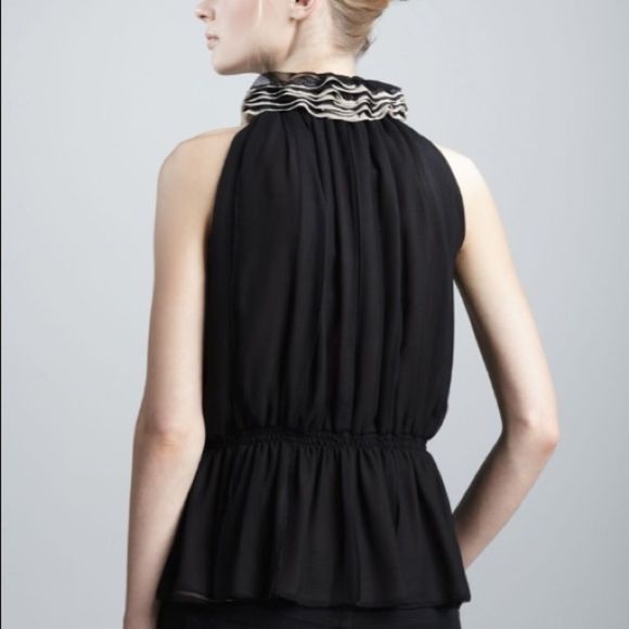 ROBERT RODRIGUEZ Ruffle Front Peplum Blouse - Picture 2 of 10